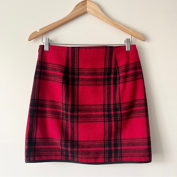 Joe Fresh Plaid Wool Blend Faux Wrap Mini Skirt Size 0 - Picture 4 of 7
